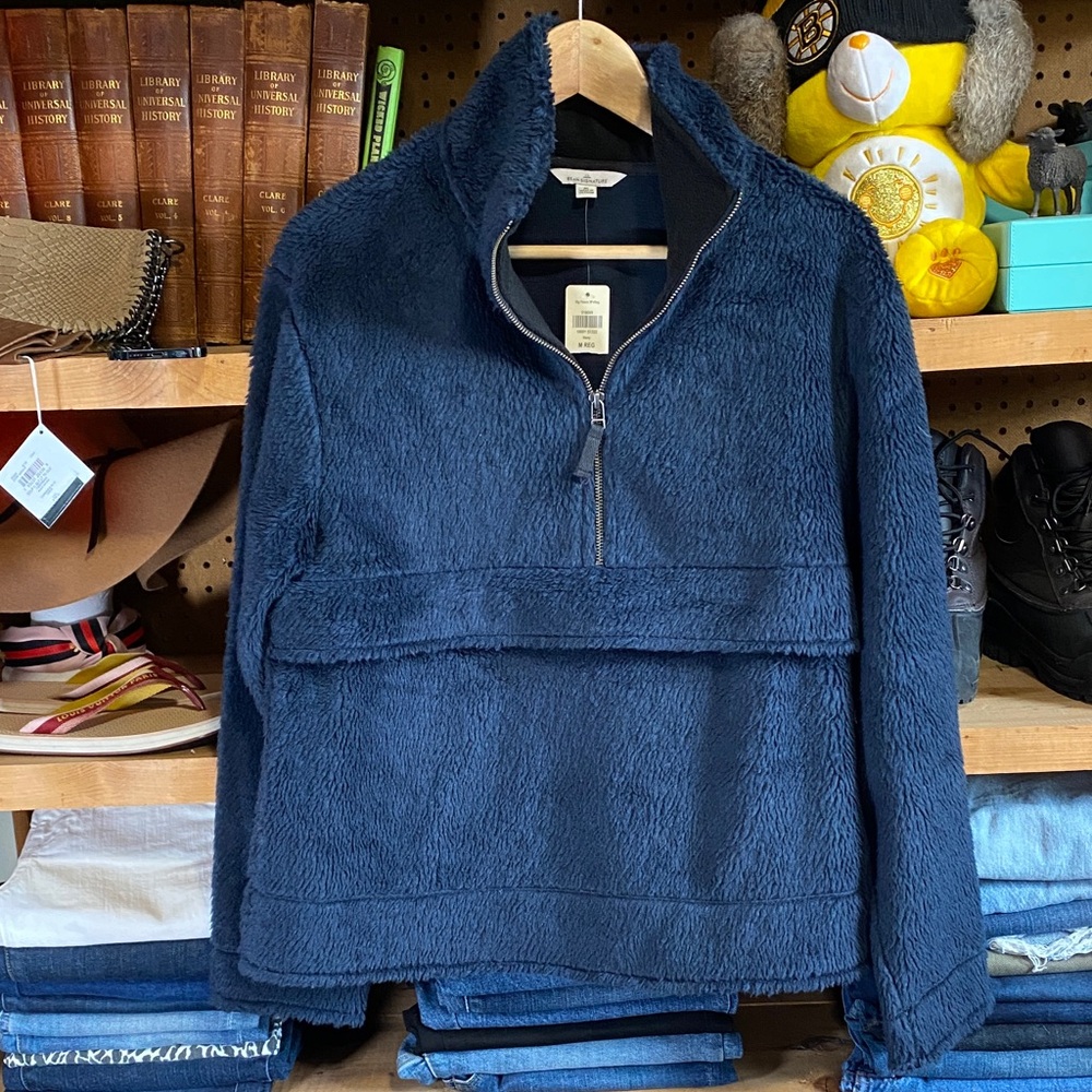 L.L. Bean Signature Navy Fleece Quarter-Zip Pullover